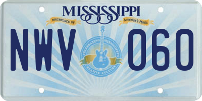 MS license plate NWV060
