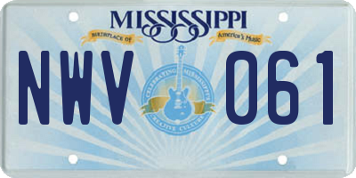 MS license plate NWV061