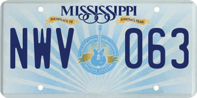 MS license plate NWV063