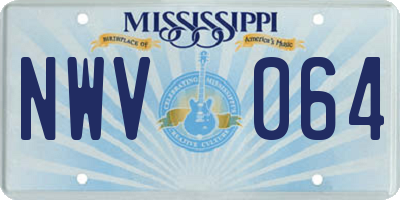 MS license plate NWV064