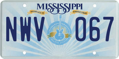 MS license plate NWV067