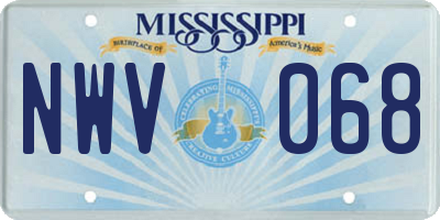 MS license plate NWV068
