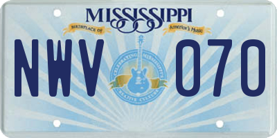 MS license plate NWV070