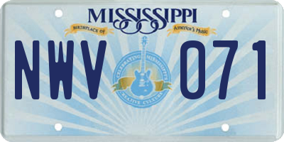 MS license plate NWV071