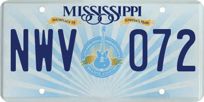 MS license plate NWV072
