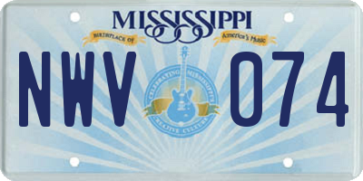 MS license plate NWV074