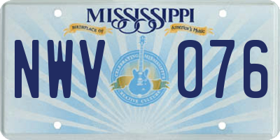 MS license plate NWV076