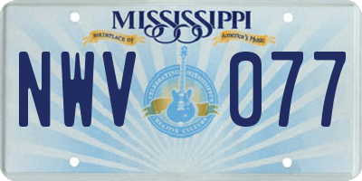 MS license plate NWV077