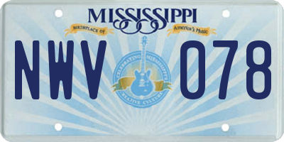 MS license plate NWV078