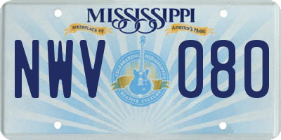 MS license plate NWV080