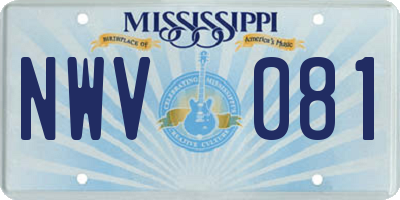 MS license plate NWV081