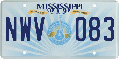 MS license plate NWV083