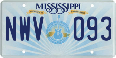 MS license plate NWV093