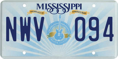 MS license plate NWV094