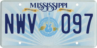MS license plate NWV097