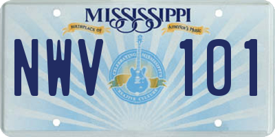 MS license plate NWV101