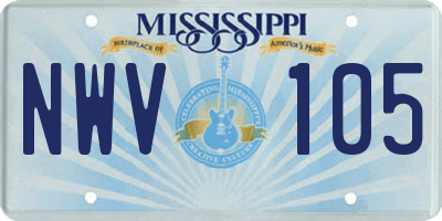 MS license plate NWV105