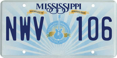MS license plate NWV106