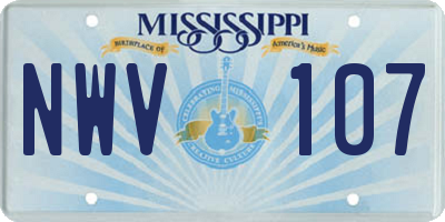 MS license plate NWV107