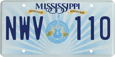 MS license plate NWV110