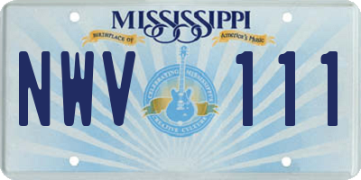 MS license plate NWV111