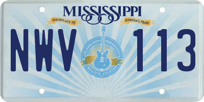 MS license plate NWV113