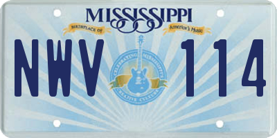MS license plate NWV114