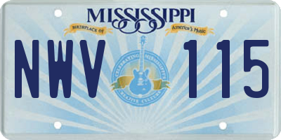 MS license plate NWV115
