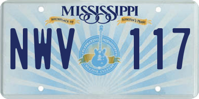 MS license plate NWV117