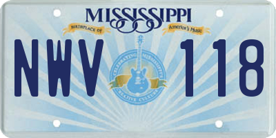 MS license plate NWV118
