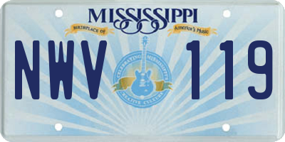 MS license plate NWV119