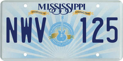 MS license plate NWV125