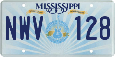 MS license plate NWV128