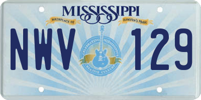MS license plate NWV129