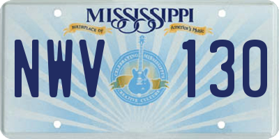 MS license plate NWV130