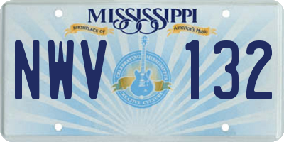 MS license plate NWV132