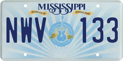 MS license plate NWV133