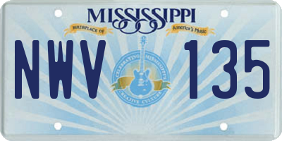 MS license plate NWV135
