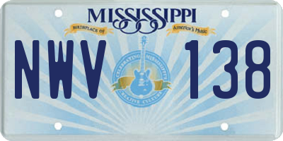 MS license plate NWV138