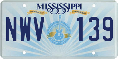MS license plate NWV139