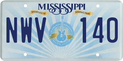 MS license plate NWV140