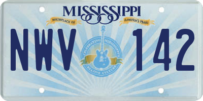 MS license plate NWV142