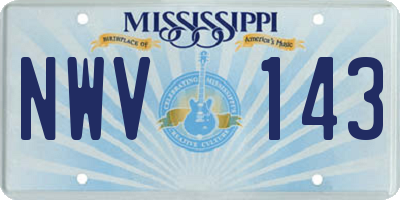 MS license plate NWV143