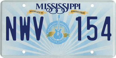 MS license plate NWV154