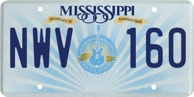 MS license plate NWV160
