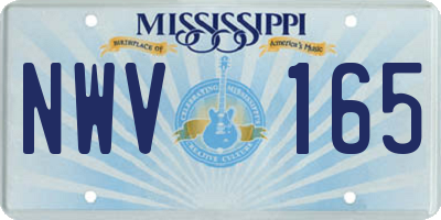 MS license plate NWV165