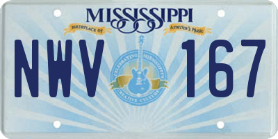 MS license plate NWV167