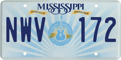 MS license plate NWV172