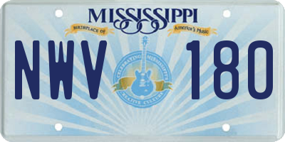 MS license plate NWV180