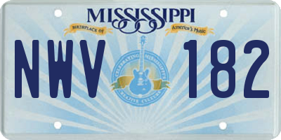 MS license plate NWV182